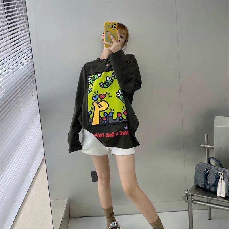 おすすめ sweet系可愛い 美感いっぱい 2色選択 スウェット<S-10406>