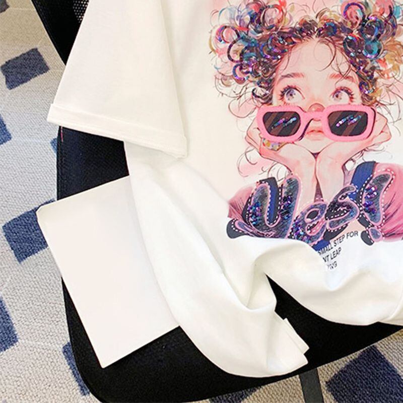 【半額！期間限定！！】大人可愛い上質 キュートプリント カジュアル 半袖Tシャツ＜S-8593＞