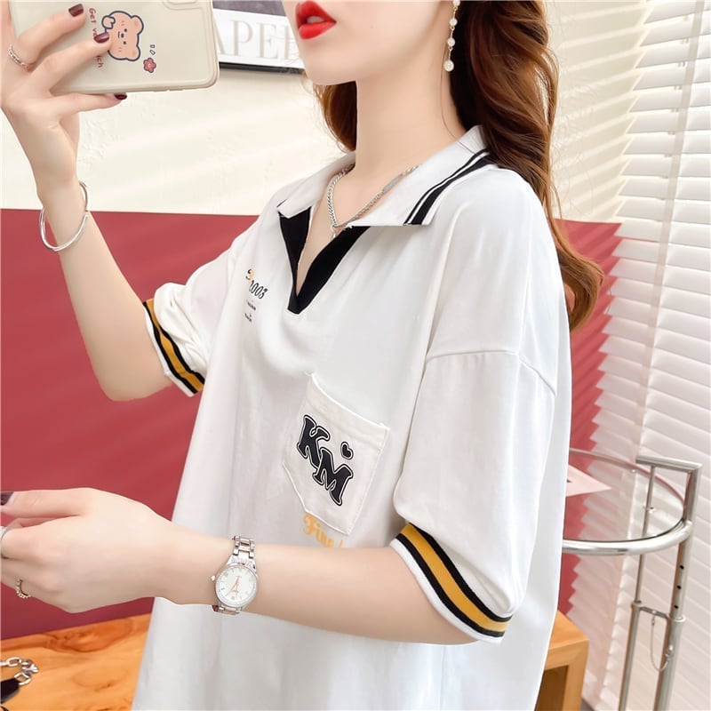 カジュアル 切り替え オシャレ度満点 プリント Tシャツ カットソー＜S-3650＞