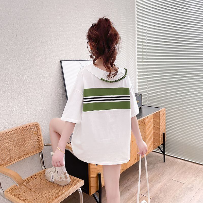 絶対欲しい キュート 定番シンプル 切り替え 全2色 半袖Tシャツ<S-8742>
