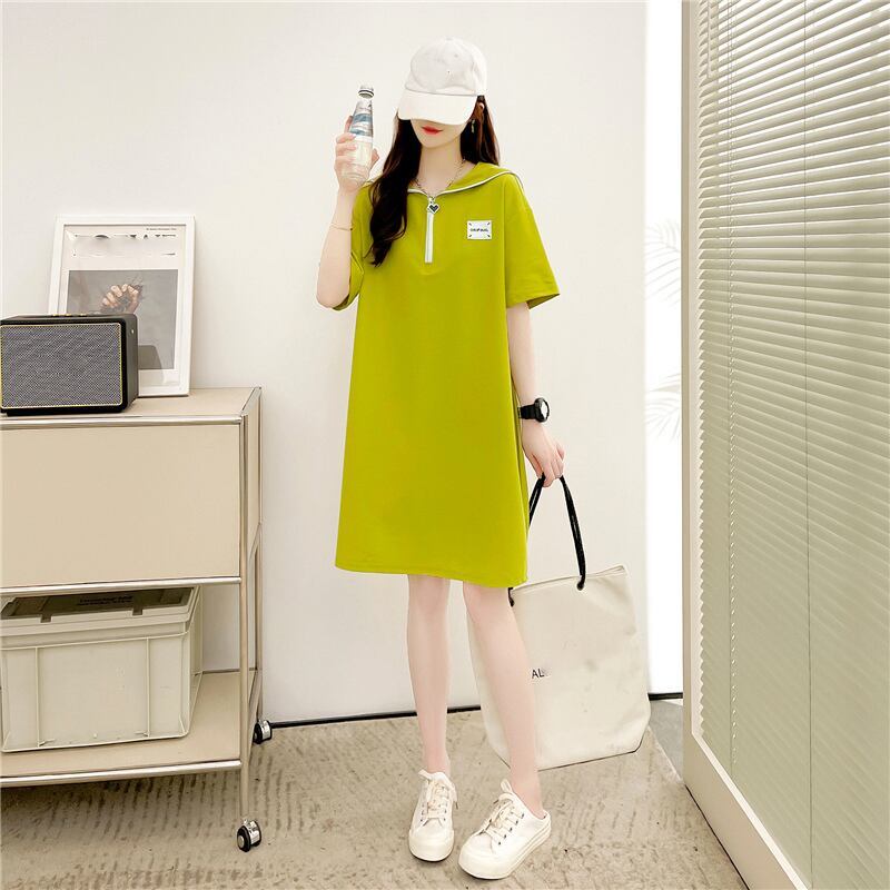 ゆったり感アップ 3色選択可 オシャレ度満点 Tシャツ カットソー ワンピース＜S-3219＞