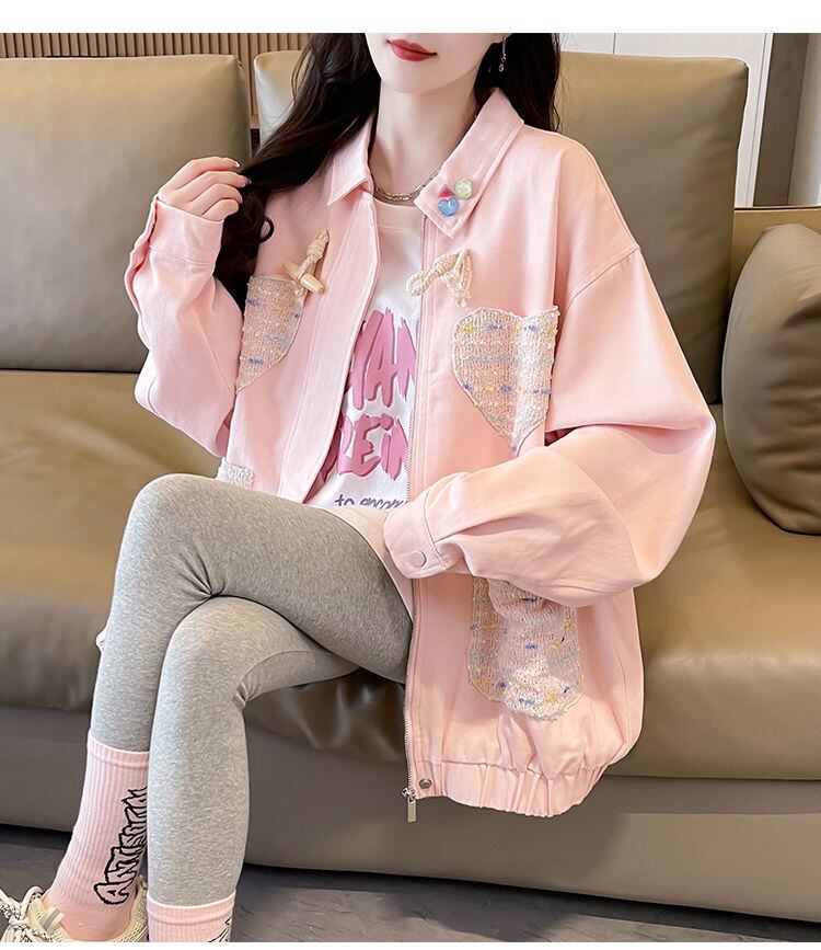 韓国風ファッションおしゃれ度高め 2色選択 柔らかくて優しい印象 ジャケット <S-9505>