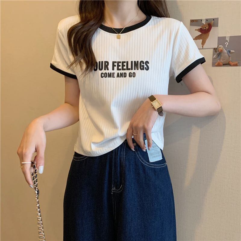 ゆったり感アップ アルファベット ファッション Tシャツ カットソー＜S-3077＞