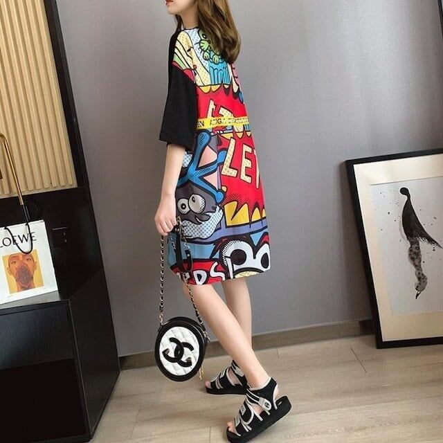 大人気ロング丈Tシャツワンピース  2色 ＜S-1160＞