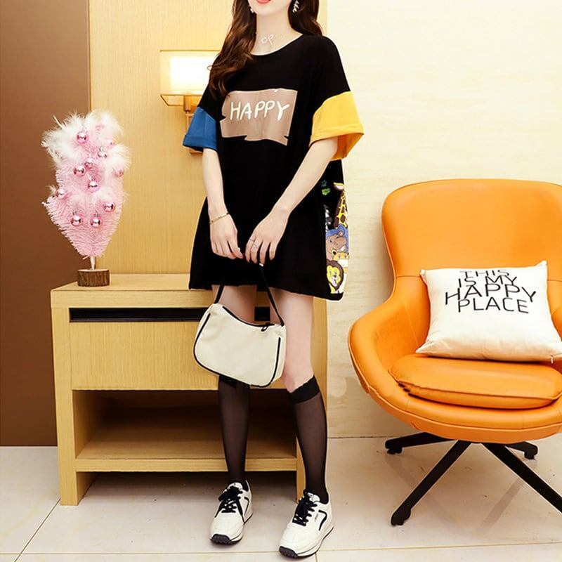 話題沸騰中 配色 オシャレ ゆったり 体型カバー 着?せ 半袖 Tシャツ ＜S-1969＞