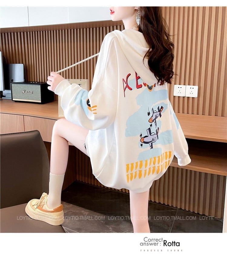 韓国系ビックロゴパーカートップス三色あり＜S-4329＞