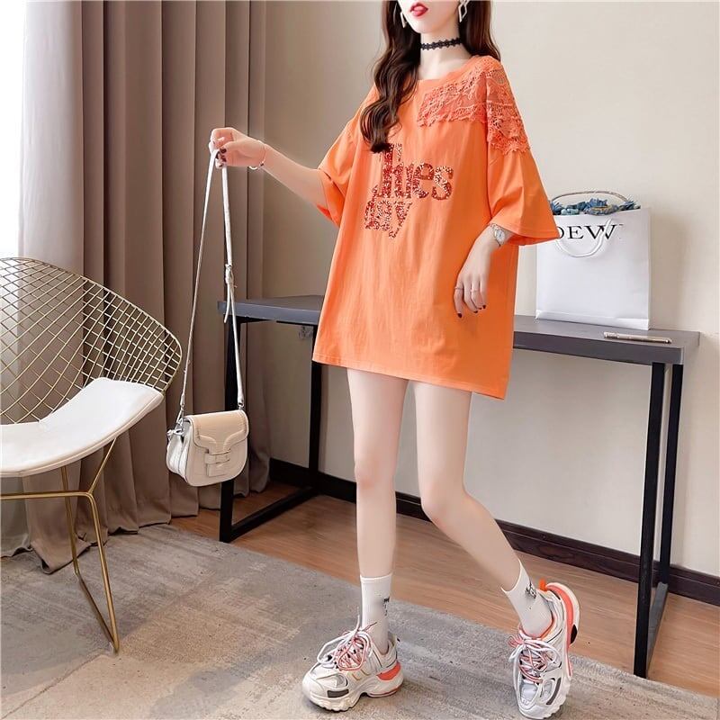清純甘くて女子力UP ラウンドネック 一目惚れ 3色選択可 Tシャツ カットソー＜S-2950＞