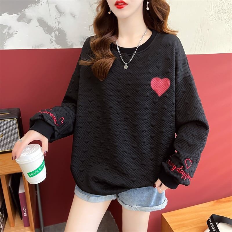 定番シンプル アルファベット刺? ハートマーク 三色 スウェット＜S-3996＞