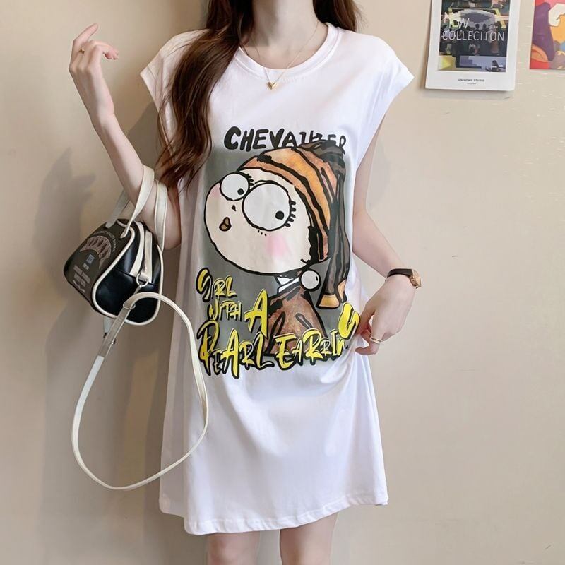 真夏も快適 着心地良い ファッション感満々 プリント全4色 ノースリーブ Tシャツ カットソー＜S-9161＞