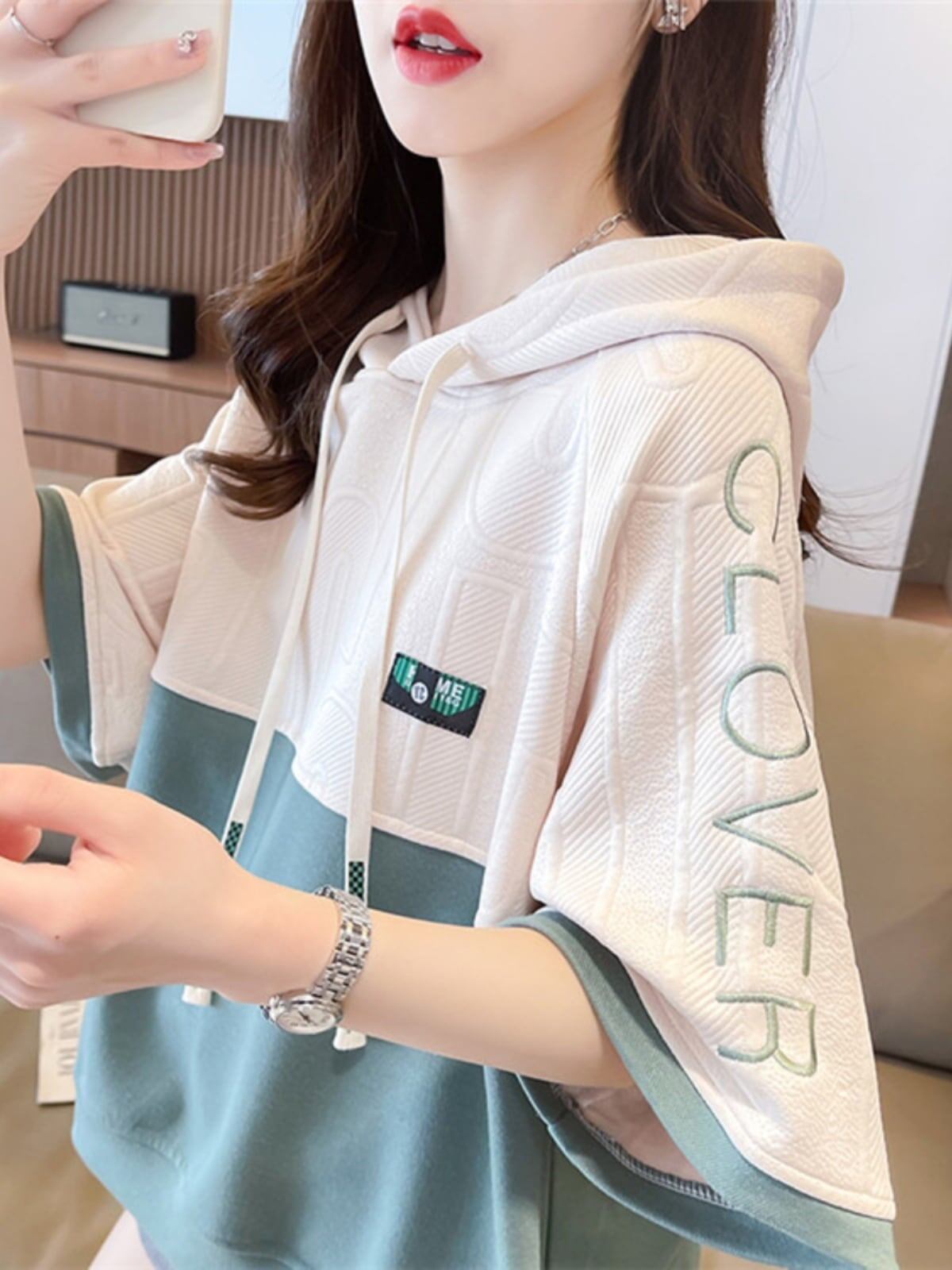 高級感 帽子付き 半袖 Tシャツ スウェット ＜S-8640＞