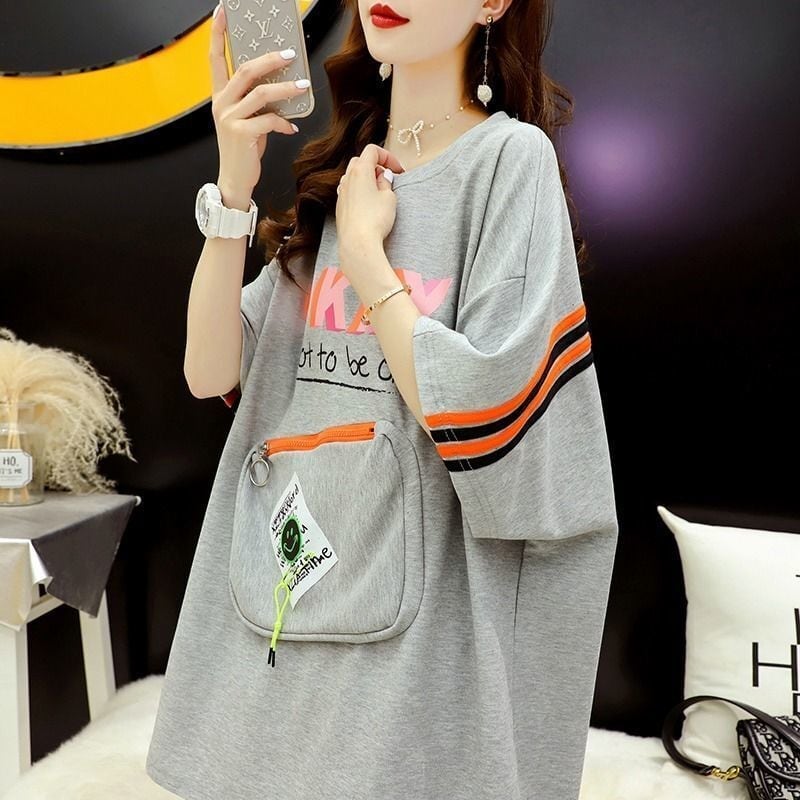 好感度UP ルーズ カジュアル プリント全3色 半袖Tシャツ カットソー ＜S-8607＞