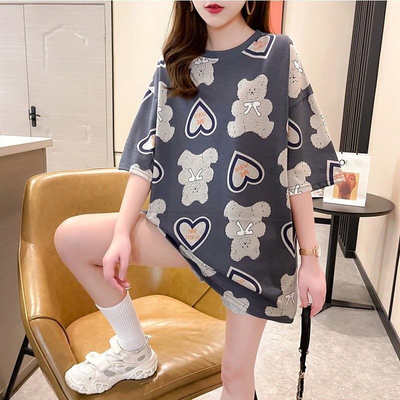 好感度満載 プリント 美感いっぱい Tシャツ カットソー＜S-3343＞