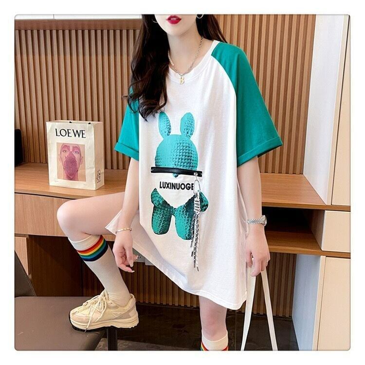 コットンパーソナライズジッパー大ポケットスリット半袖Tシャツ<S-2884>
