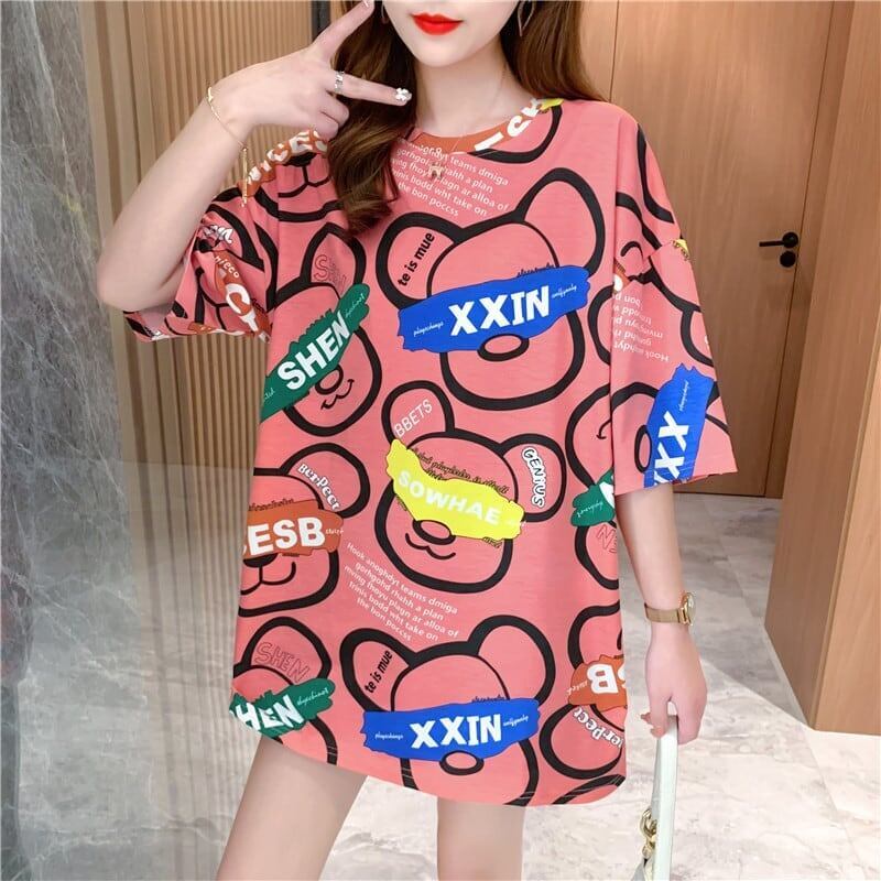 オシャレ度満点 プリント カジュアル Tシャツ カットソー＜S-3344＞