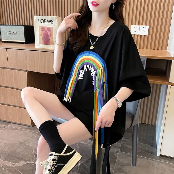 着回し力抜群 個性派 高見えデザイン 着心地良い 2色選択 半袖 Tシャツ <S-9277>