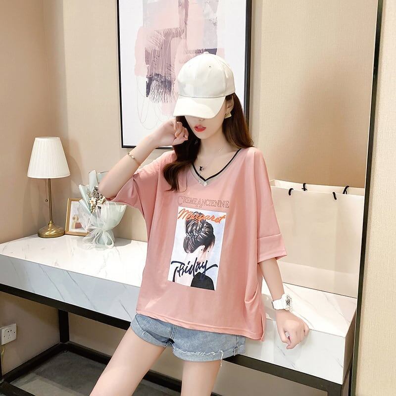 着心地抜群 3色選択可 女性力を高める Vネック Tシャツ カットソー＜S-3094＞