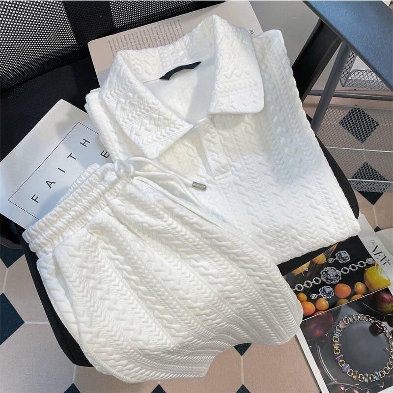 ゆったり感アップ 切り替え 好感度満載 Tシャツ＋ショートパンツ セットアップ＜S-3556＞
