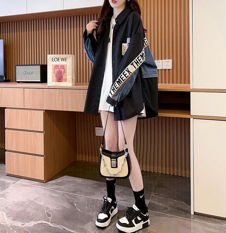 絶対流行 オシャレ度満点 ファッション 切り替え シャツ ＜S-8075＞
