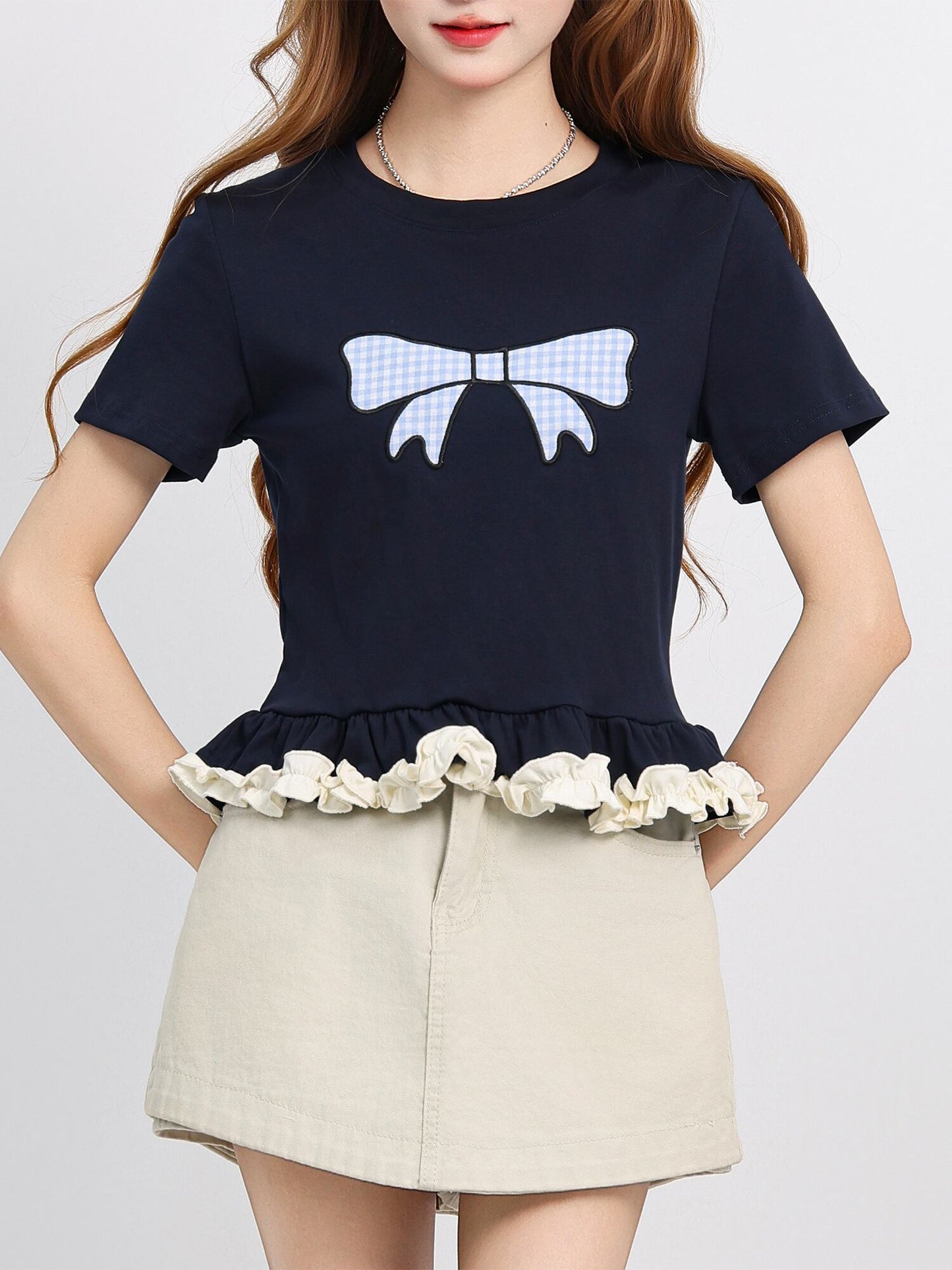 売れ筋 大好評 エレガント 好感度UP カジュアル Tシャツ＜S-12081＞