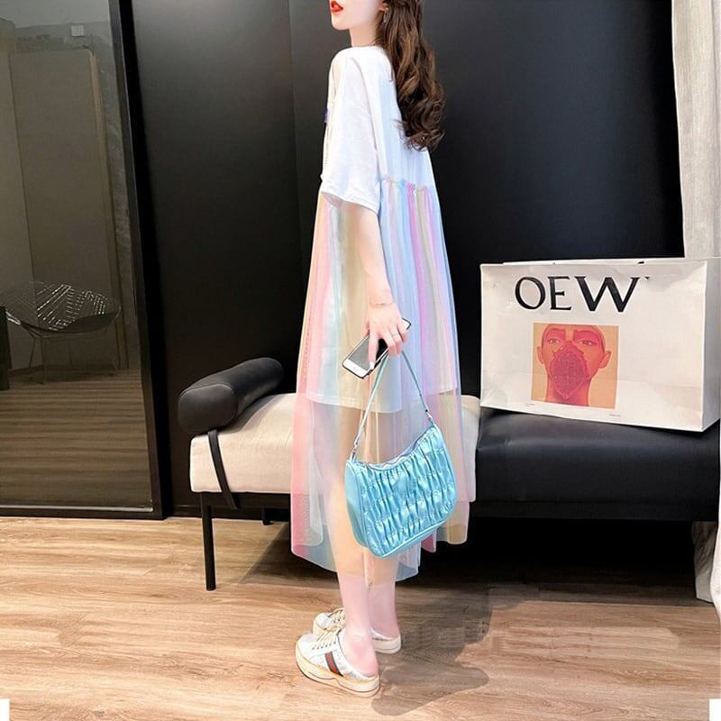 着心地抜群 3色選択可 女性力を高める チュール ワンピース＜S-3067＞