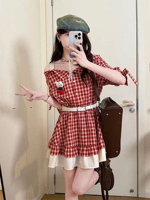 合わせやすい 上品 大注目 レース 切り替え ワンピース<S-11934>