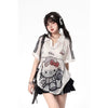 夏新作 メッシュ プリント Tシャツ <S-13168>