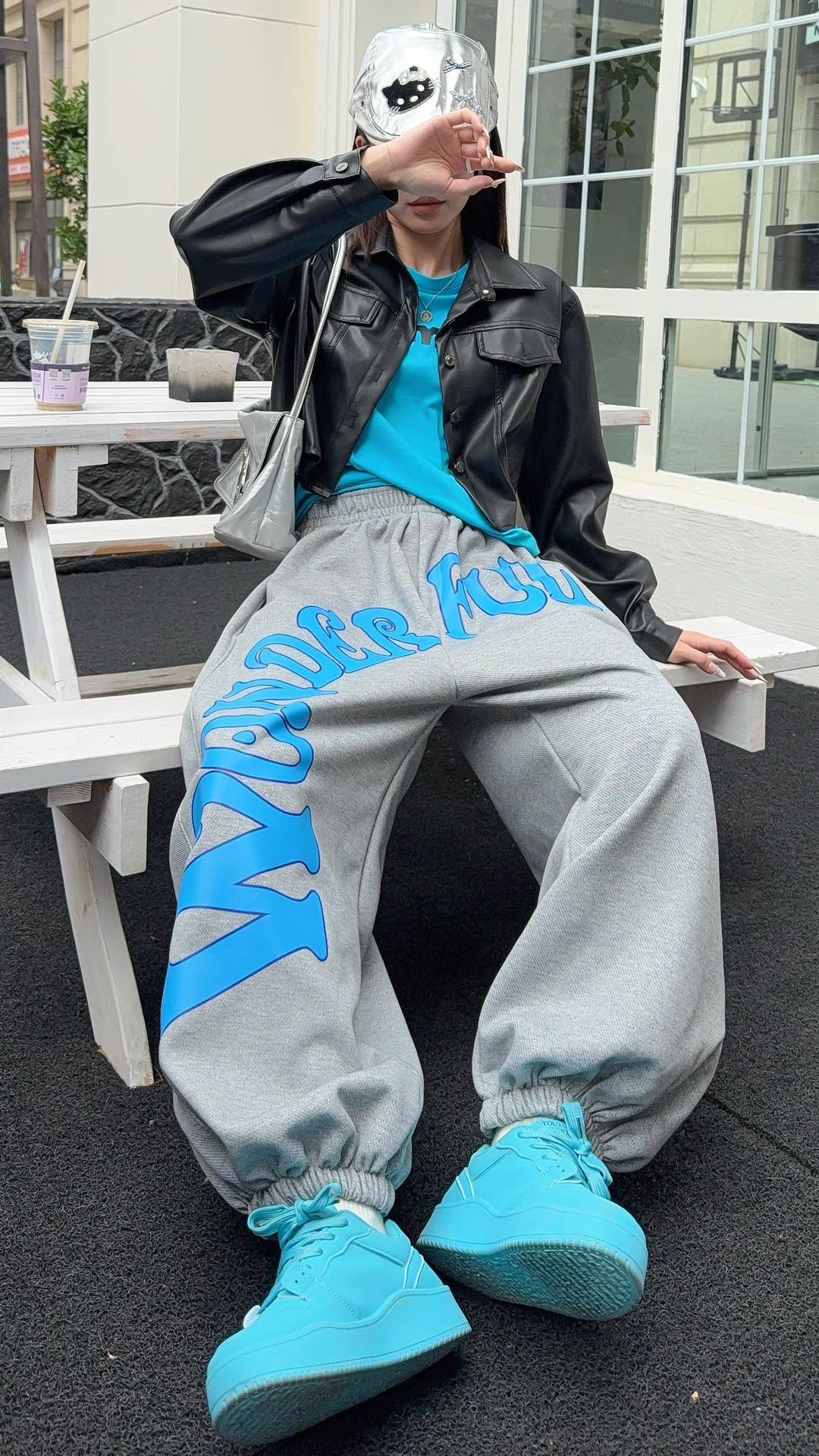 デザイン オシャレ 切り替え 4色 スウェット パンツ <S-12210>