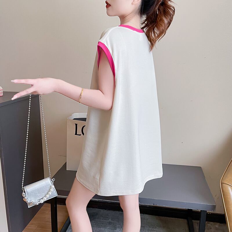超人気 プリント全4色 軽い生地が夏にぴったり！ ノースリーブ Tシャツ カットソー＜S-9075＞