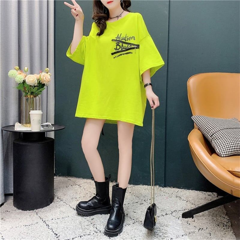 デザイン感 切り替え チャーミング プリント Tシャツ カットソー＜S-3578＞