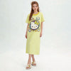 新作 シンプル プリント Tシャツ ワンピース <S-13175>