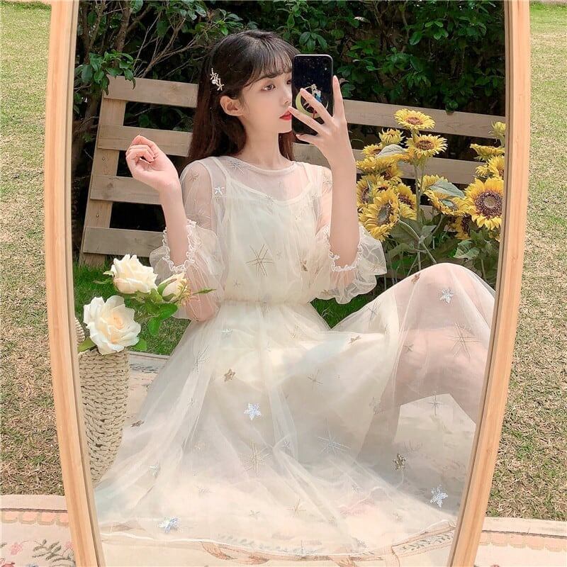 美人度アップ チュール チャーミング 切り替え ワンピース＜S-2896＞