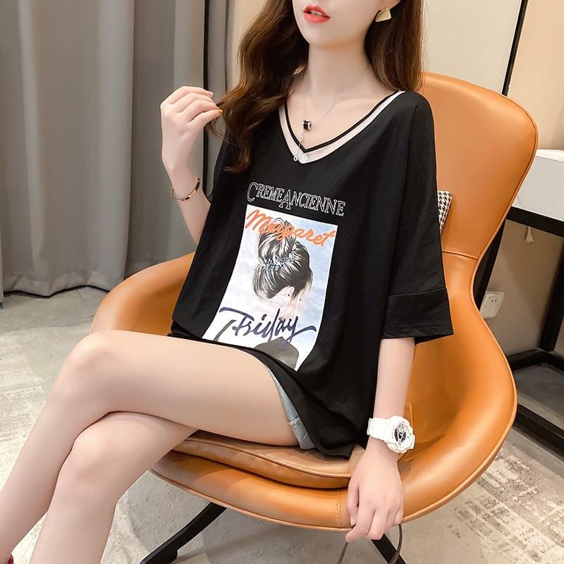 着心地抜群 3色選択可 女性力を高める Vネック Tシャツ カットソー＜S-3094＞