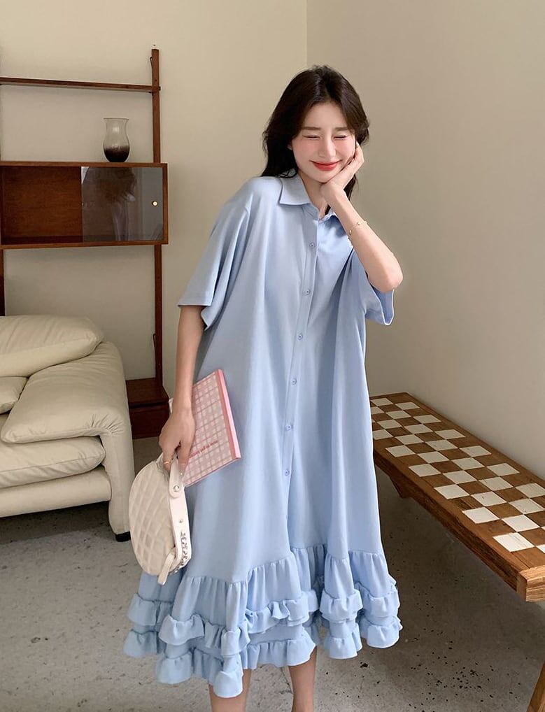 コーデ要らずで抜け感を演出！ 切り替え 上品な大人可愛い ワンピース<S-9033>