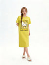 新作 シンプル プリント Tシャツ ワンピース <S-13176>