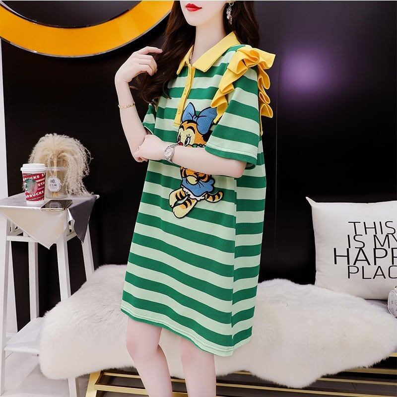 個性的なデザイン プリント オシャレ度満点 Tシャツ カットソー ワンピース＜S-3514＞