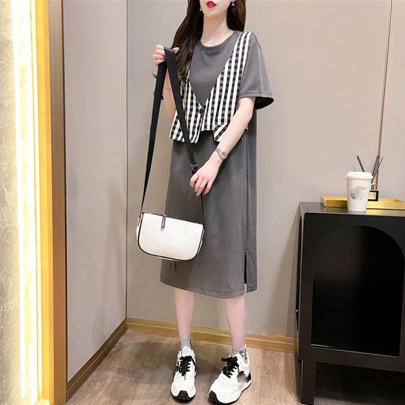 個性的なデザイン プリント 一目惚れ Tシャツ カットソー ワンピース＜S-3490＞