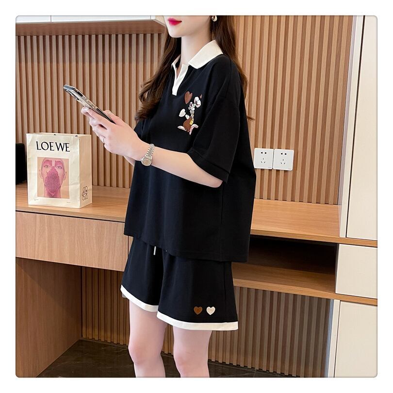 定番シンプル 切り替え カジュアル 半袖Ｔシャツⅹパンツセット全3色 <S-8267>