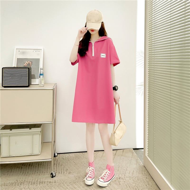 ゆったり感アップ 3色選択可 オシャレ度満点 Tシャツ カットソー ワンピース＜S-3219＞
