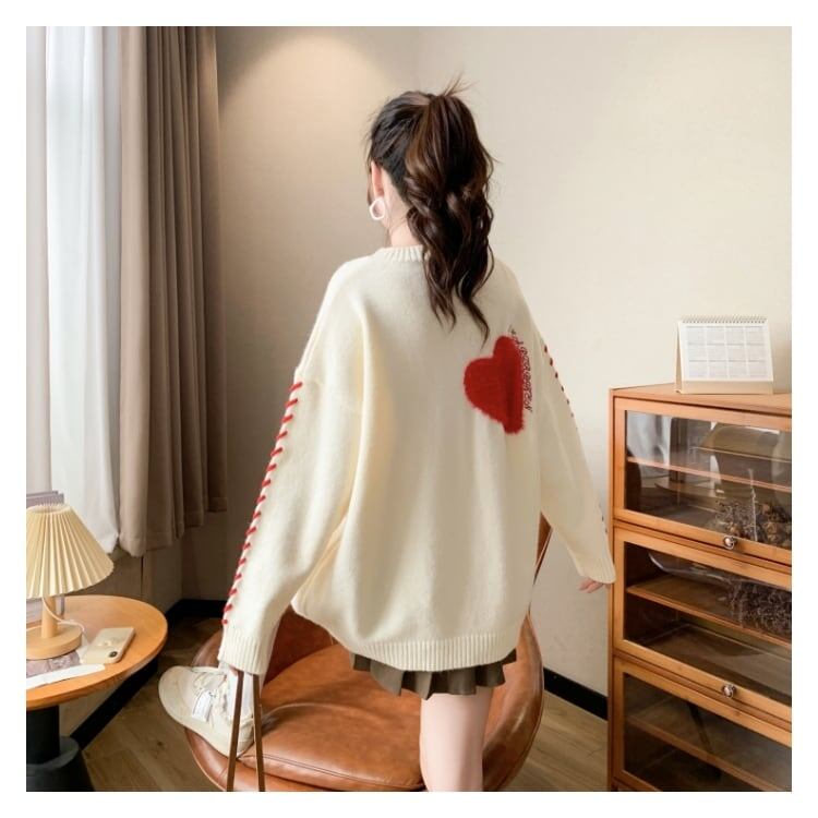超人気  厚手 ゆったりニットセーター<S-6057>