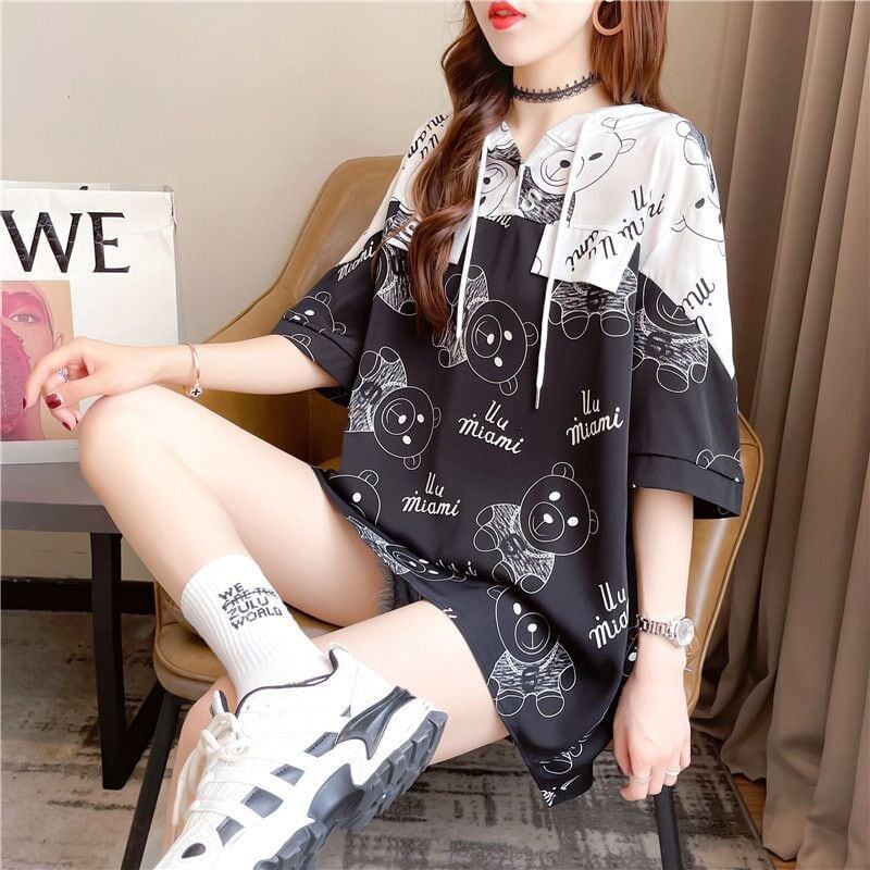 絶対欲しい 一目惚れ 個性的なデザイン 切り替え 半袖Tシャツ カットソー＜S-8054＞