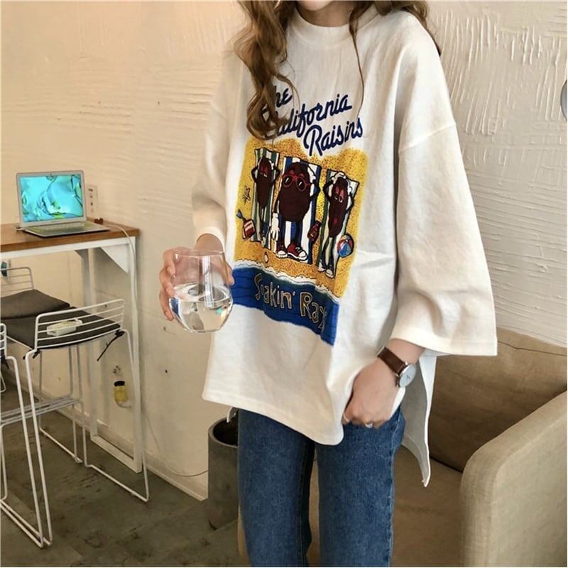 合わせやすい 切り替え 美人度アップ プリント Tシャツ カットソー＜S-3447＞