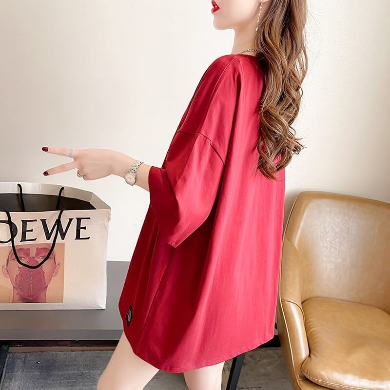 美人度アップ プリント ファッション Tシャツ カットソー＜S-3371＞