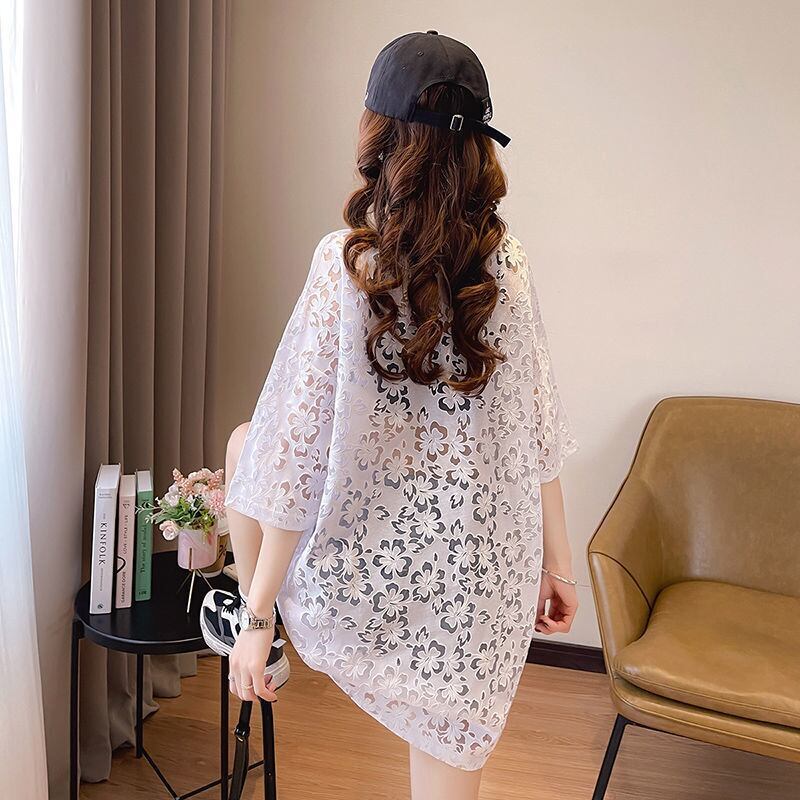 好感度UP ファッション カジュアル 透かし彫り 半袖Tシャツ<S-8458>