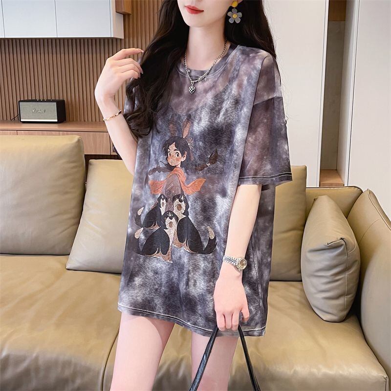 着回し力抜群 絞り染め アバンギャルド プリント 3色選択 半袖Tシャツ＜S-8575＞