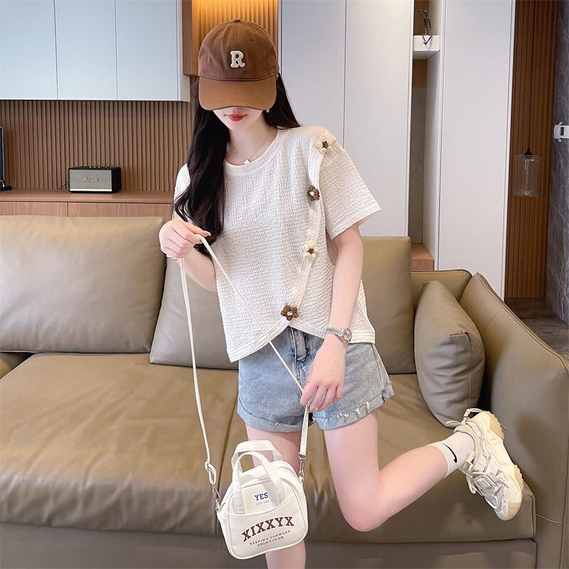 超人気 シンプル 好感度UP スウィート 3色選択 半袖Tシャツ＜S-8579＞