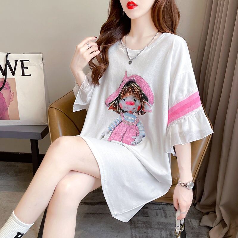 新商品 切り替え キュート ゆったり 全2色 半袖Tシャツ＜S-8349＞