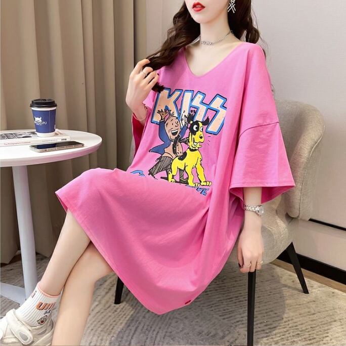 ファッション ゆったり プリント 全4色 半袖 Tシャツ＜S-11518＞