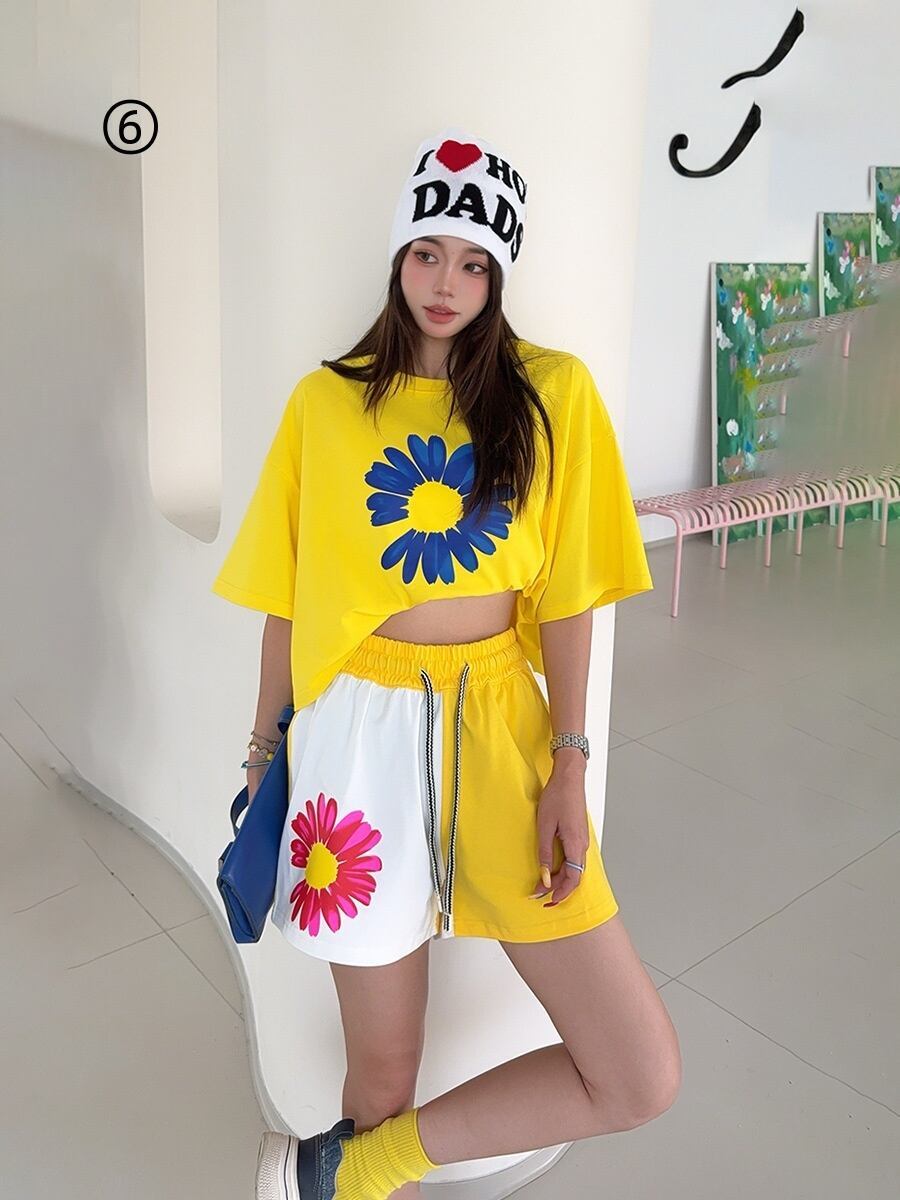 好感度UP カジュアル 真夏も快適 半袖 Tシャツ ショートパンツ セットアップ ＜S-11374＞