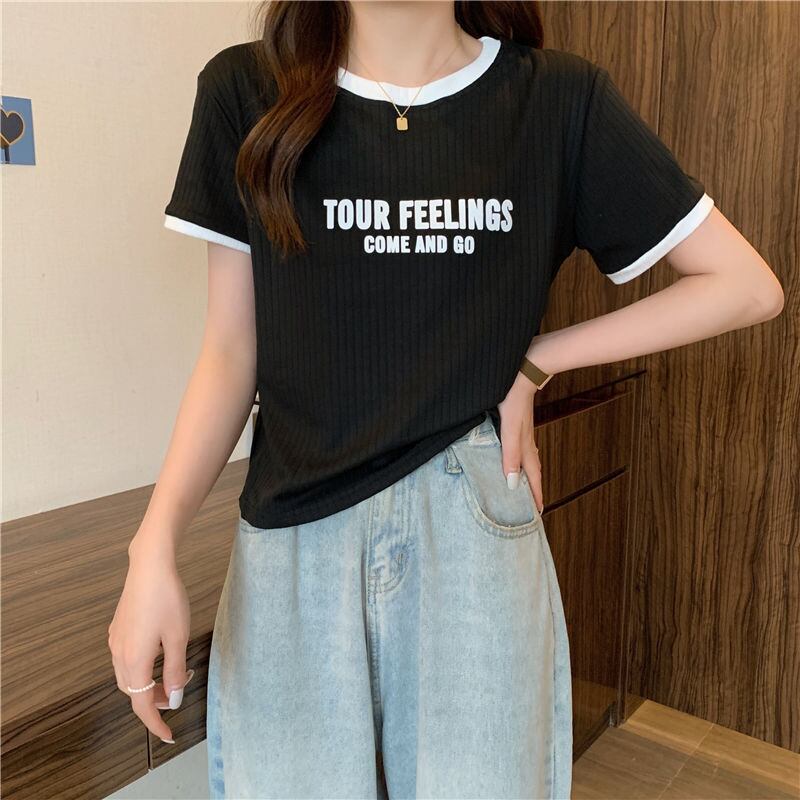 ゆったり感アップ アルファベット ファッション Tシャツ カットソー＜S-3077＞