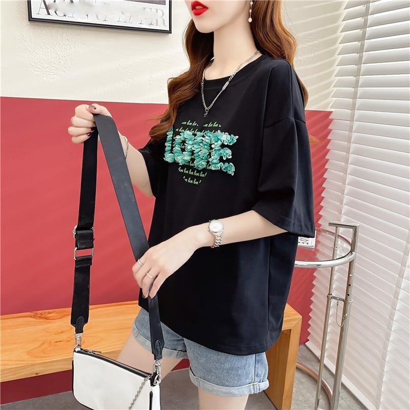 デザイン感 プリント チャーミング Tシャツ カットソートップス＜S-3151＞